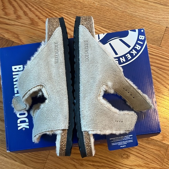 Birkenstock Arizona Shearling Suede Leather Sandal Size 8 New in Box - Picture 8 of 15